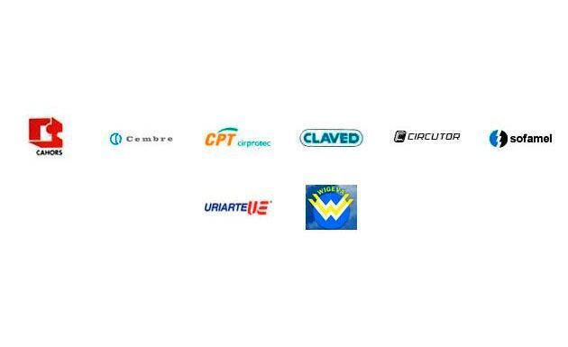 Logotipos de varias empresas, entre ellas B. GmbH, Cendres+, CPT Logistica, Claved, Circutor, Solamel, Smart Electric y una empresa desconocida.