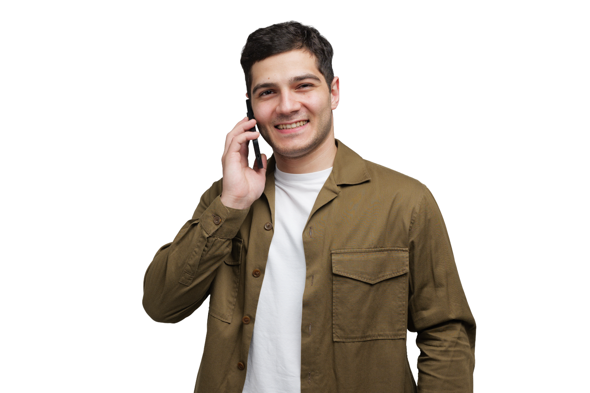 Un homme est au téléphone