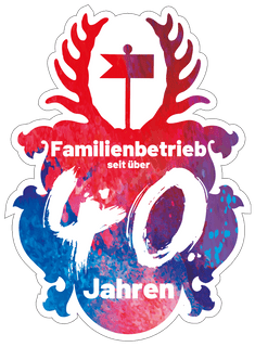 a sticker that says familienbetrieb seit über 40 jahren