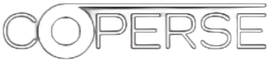 Logotipo "COPERSE" con una llave estilizada en la "O", en gris sobre fondo blanco.