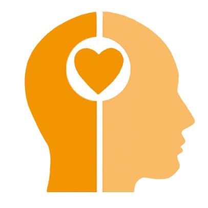 Una silueta de una cabeza con un corazón en el medio