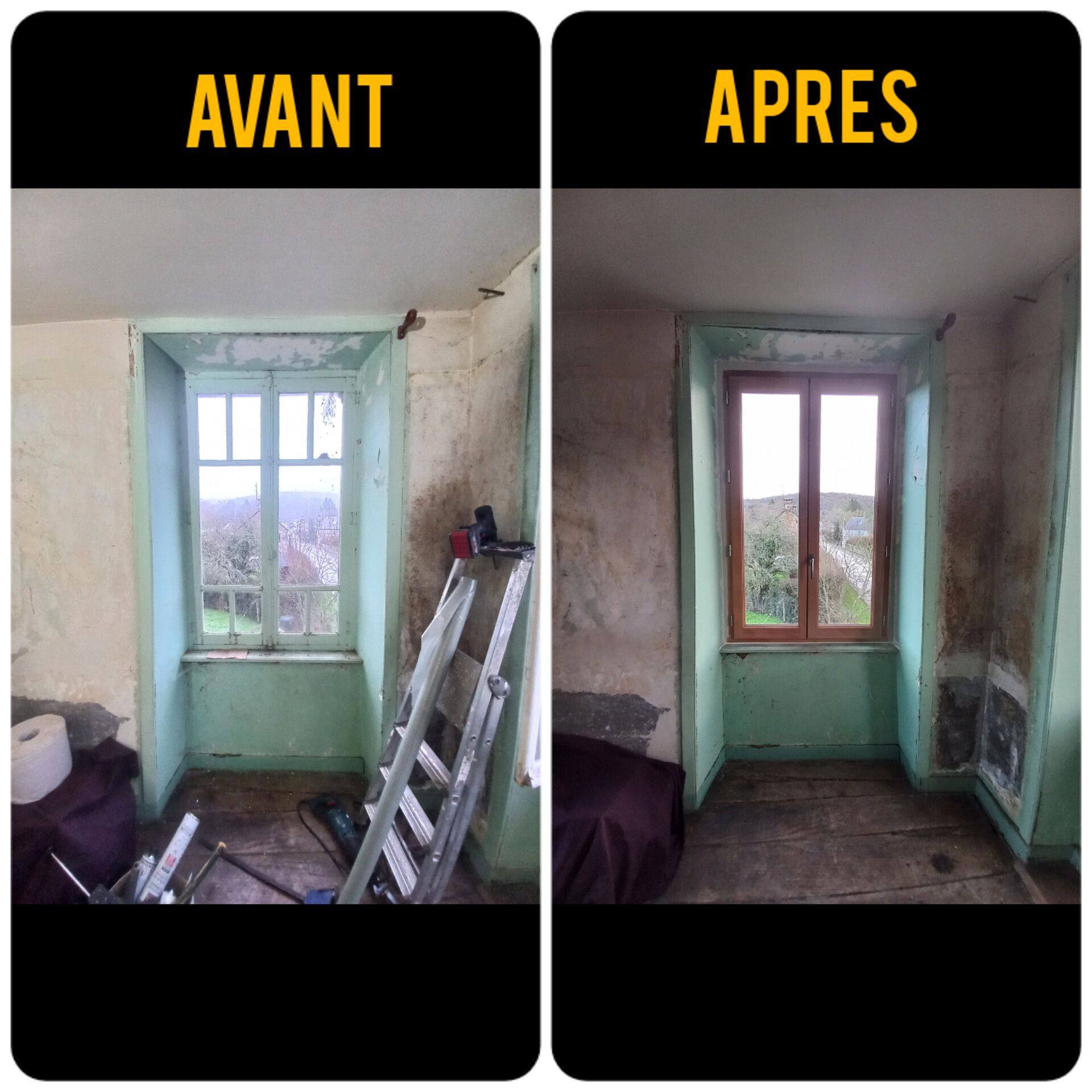 Changement d'une fenêtre en bois