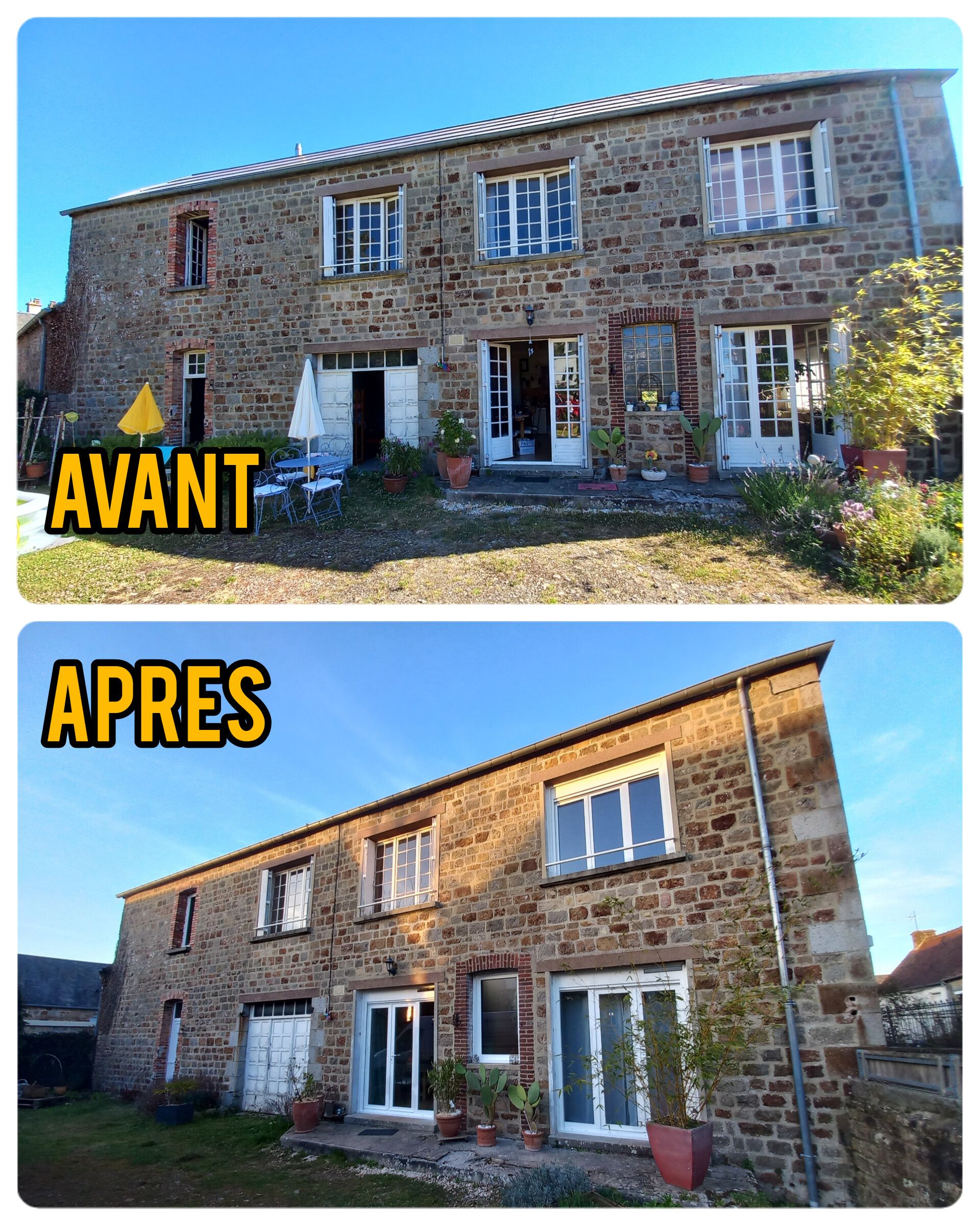 Changement des fenêtres d'une ferme