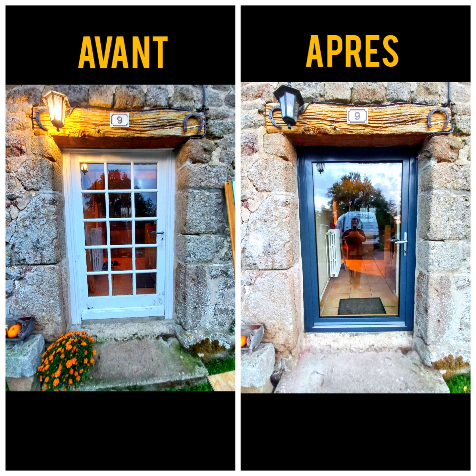 Pose nouvelle porte noire