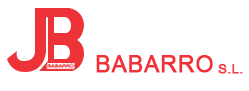 Un logotipo rojo y blanco para babarro sl