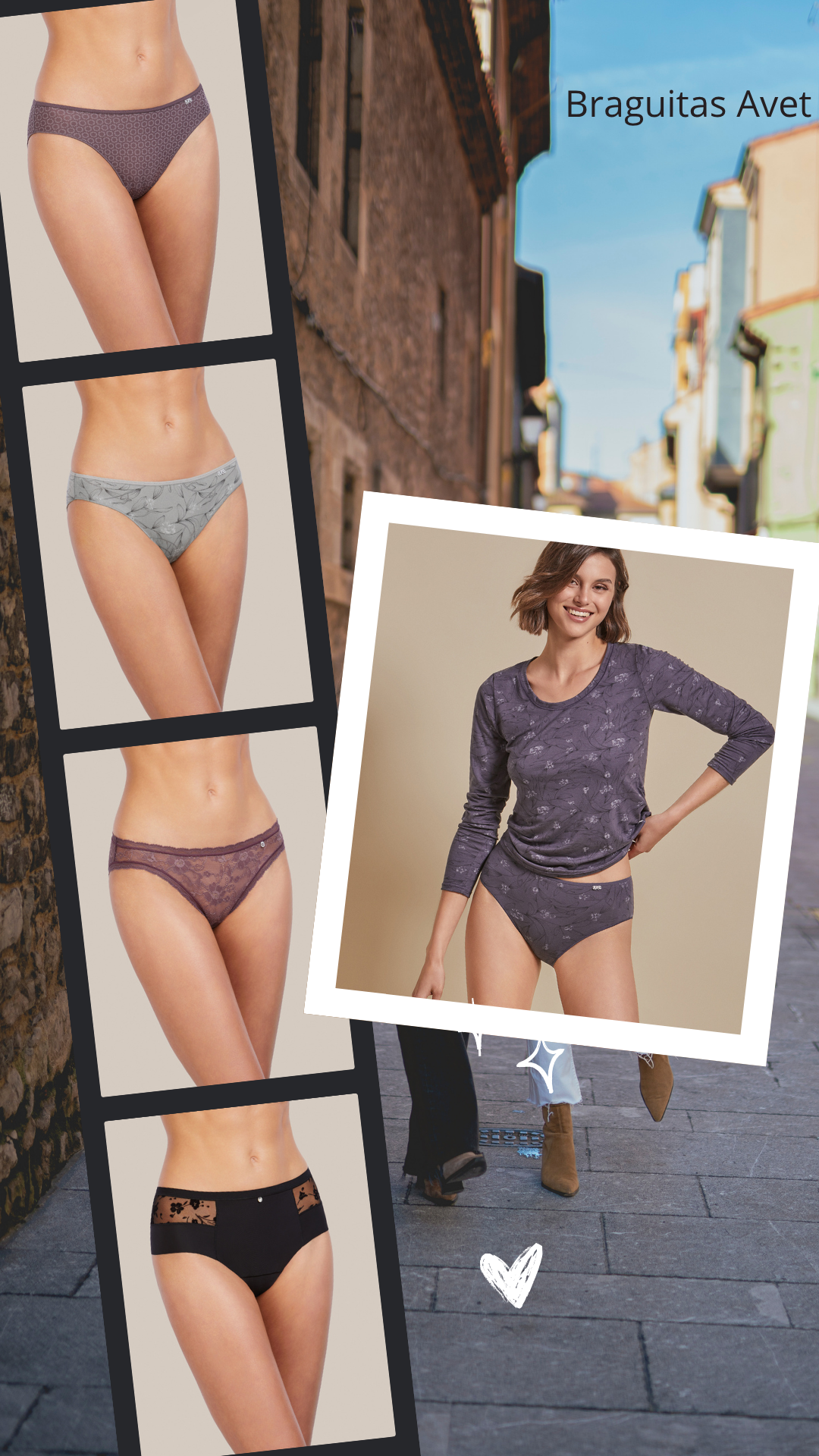 Una exhibición de sujetadores y ropa interior colgados en estantes en una tienda.