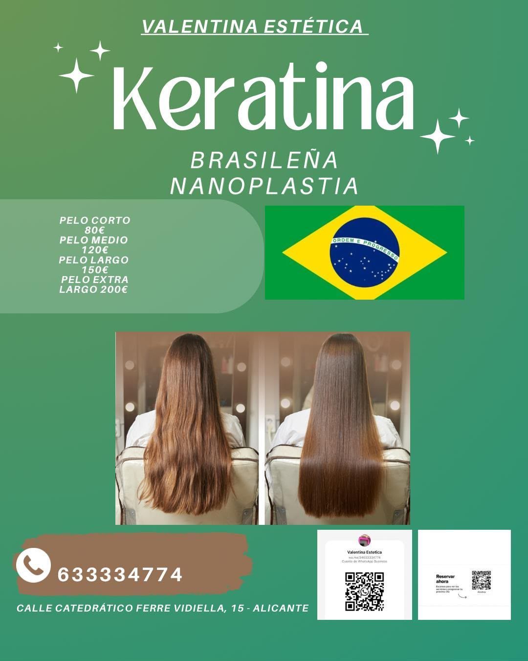 Black poster with prices for hair services. Text: 'Precios', and 'Av José Martínez González 6 Elda'.