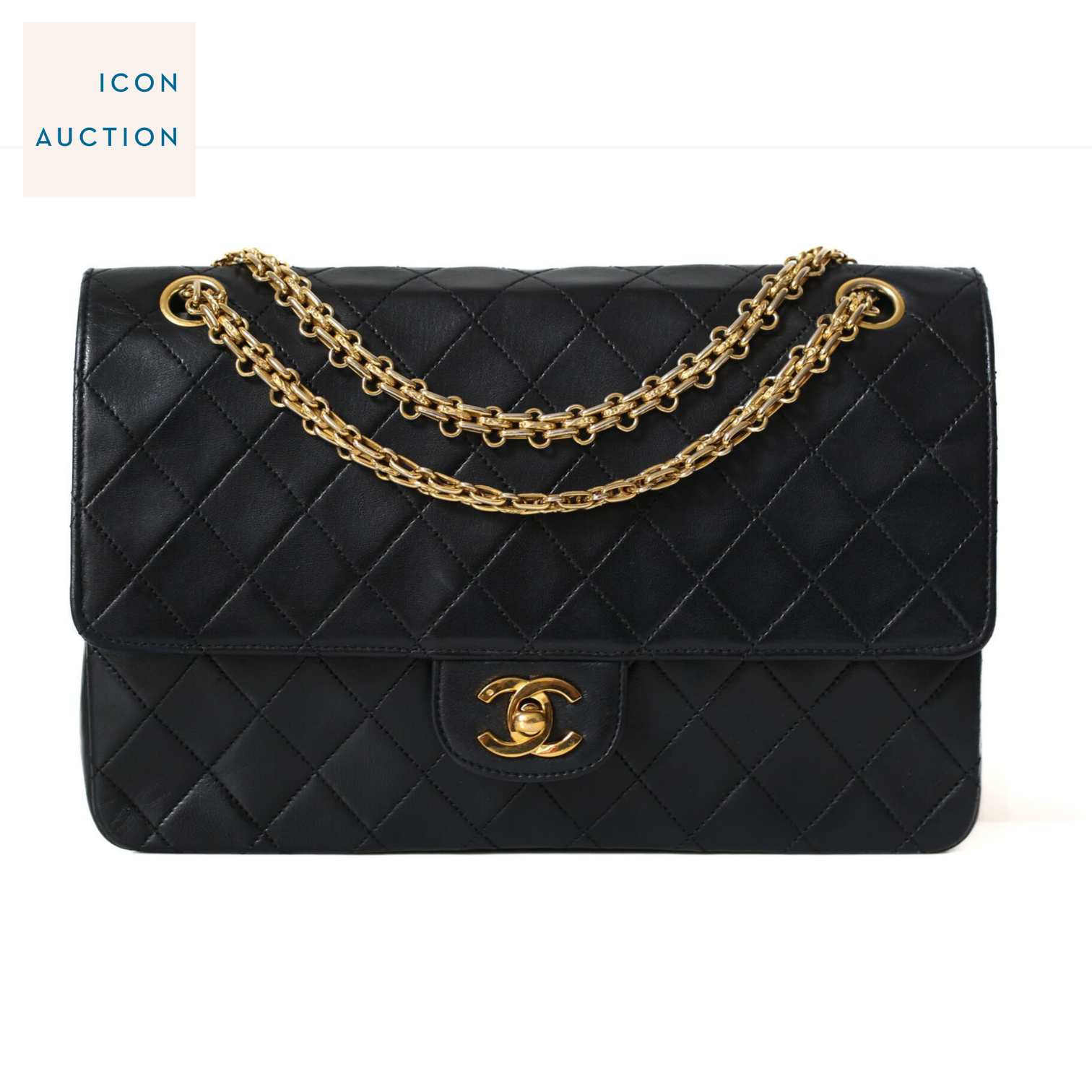 Sac Timeless Chanel noir vendu aux enchères chez Icon Auction le 5 Juillet dernier au Touquet.
