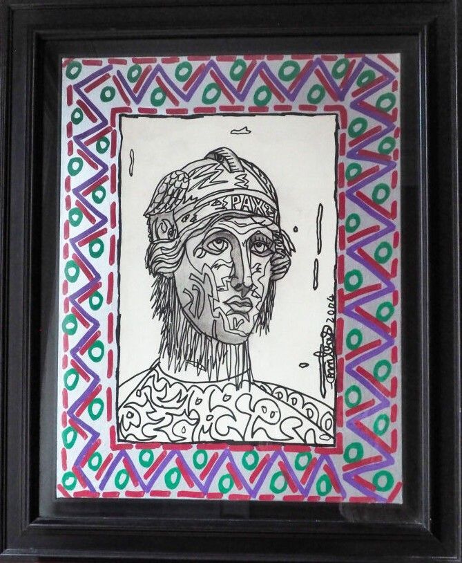 Miroir en forme de soleil à pointe.