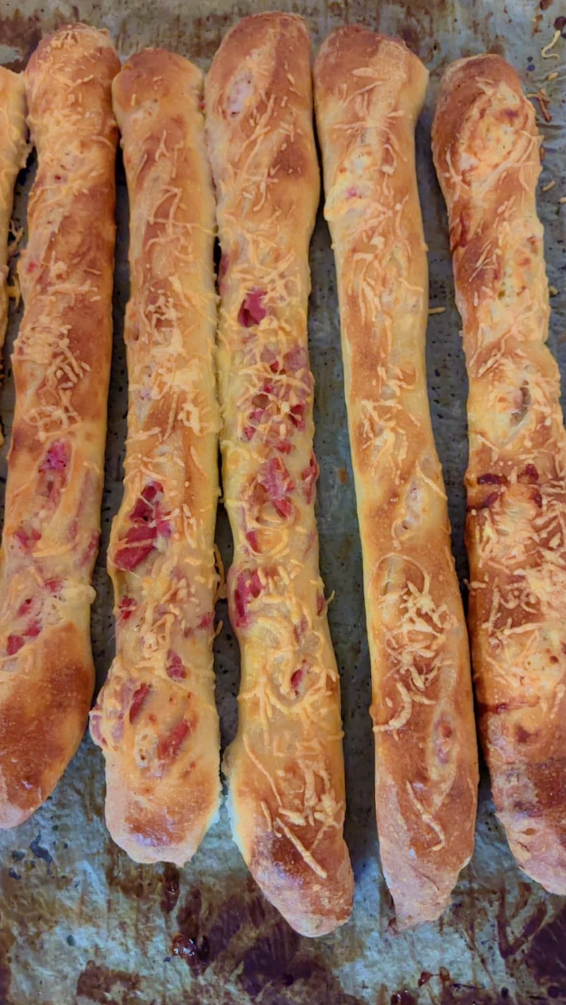 Baguettes au jambon et fromage