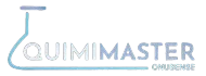 Logotipo de QuimiMaster: una forma de vaso de precipitados con las palabras "QUIMIMASTER" y "ONUBENSE".