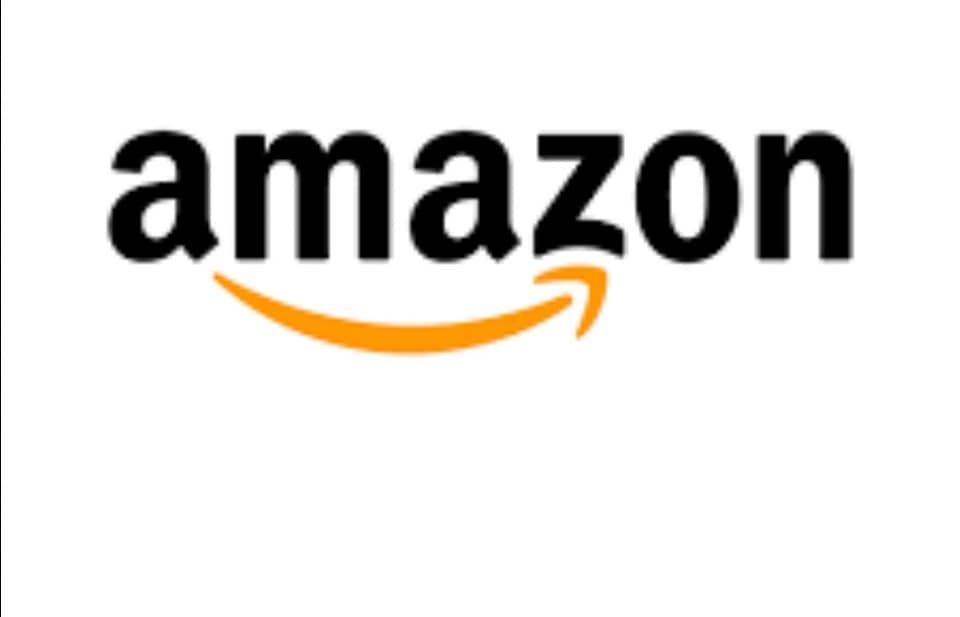 Logotipo de Amazon: Texto negro con una flecha amarilla en forma de sonrisa de la 