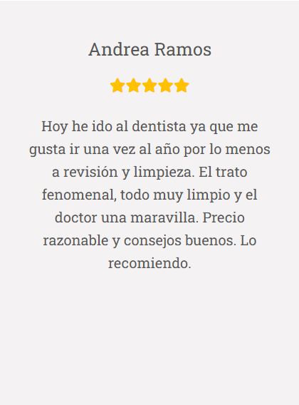 Una reseña de Andrea Ramos está escrita en español.
