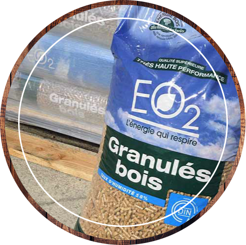 Un sachet de granulés bois