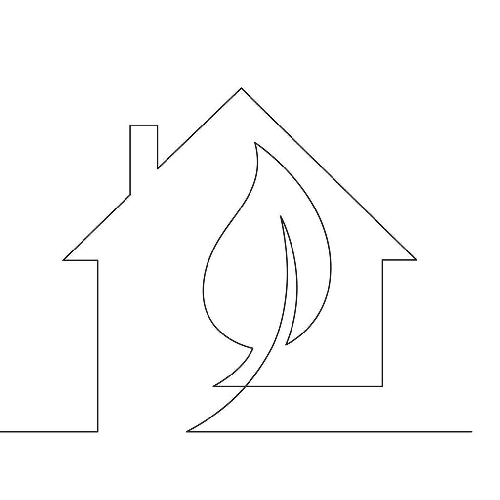 Maison avec une flamme pour illustrer votre projet de rénovation énergétique