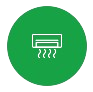 Pastille verte avec climatisation reversible au centre pour l'installation d'une pompe à chaleur