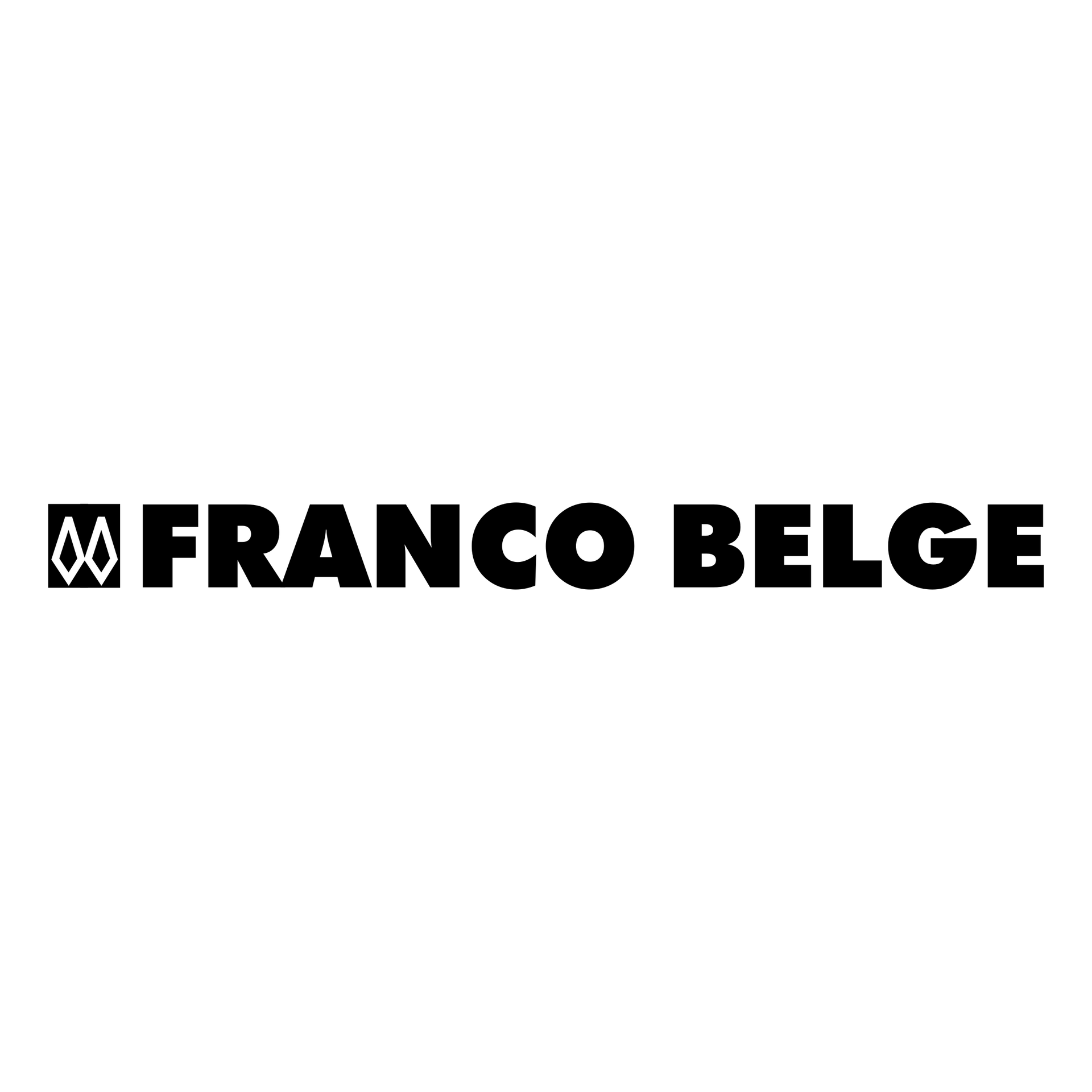 Logo FRANCO BELGE en gras noir sur fond blanc