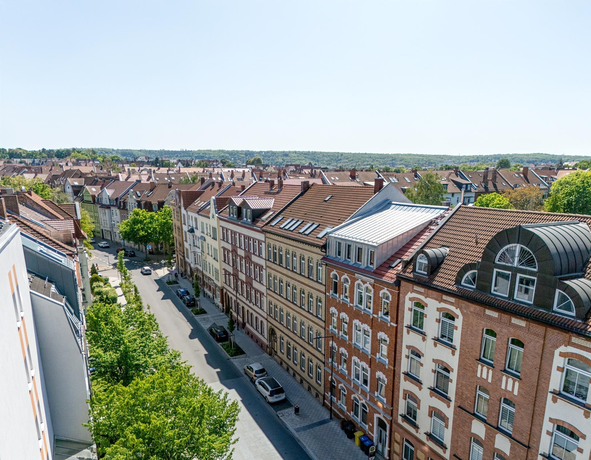 Stadtansicht von Erfurt mit Blick auf die historische Altstadt.