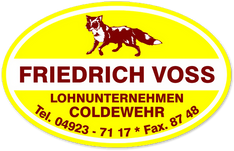 Ein Logo für Friedrich Voss mit einem Fuchs darauf