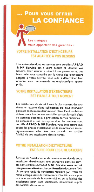 Installation d'extincteurs ASPAD