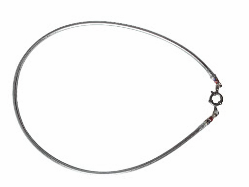 Collier en joncs bouddhistes argenté avec fermoir mousqueton.