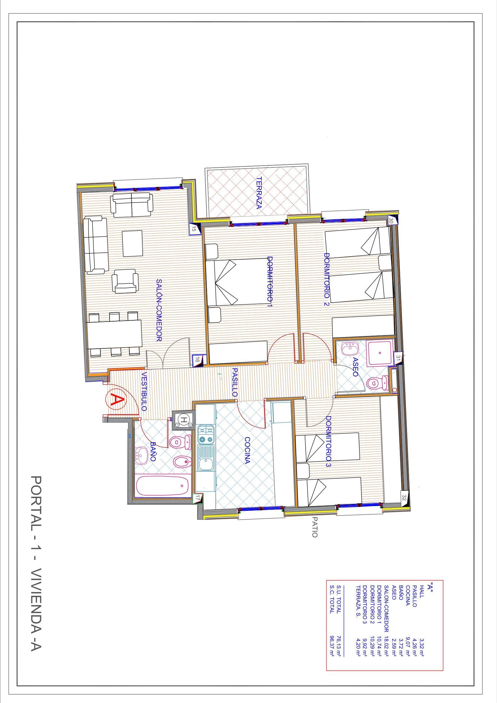 Un plano de una casa con muchas habitaciones.