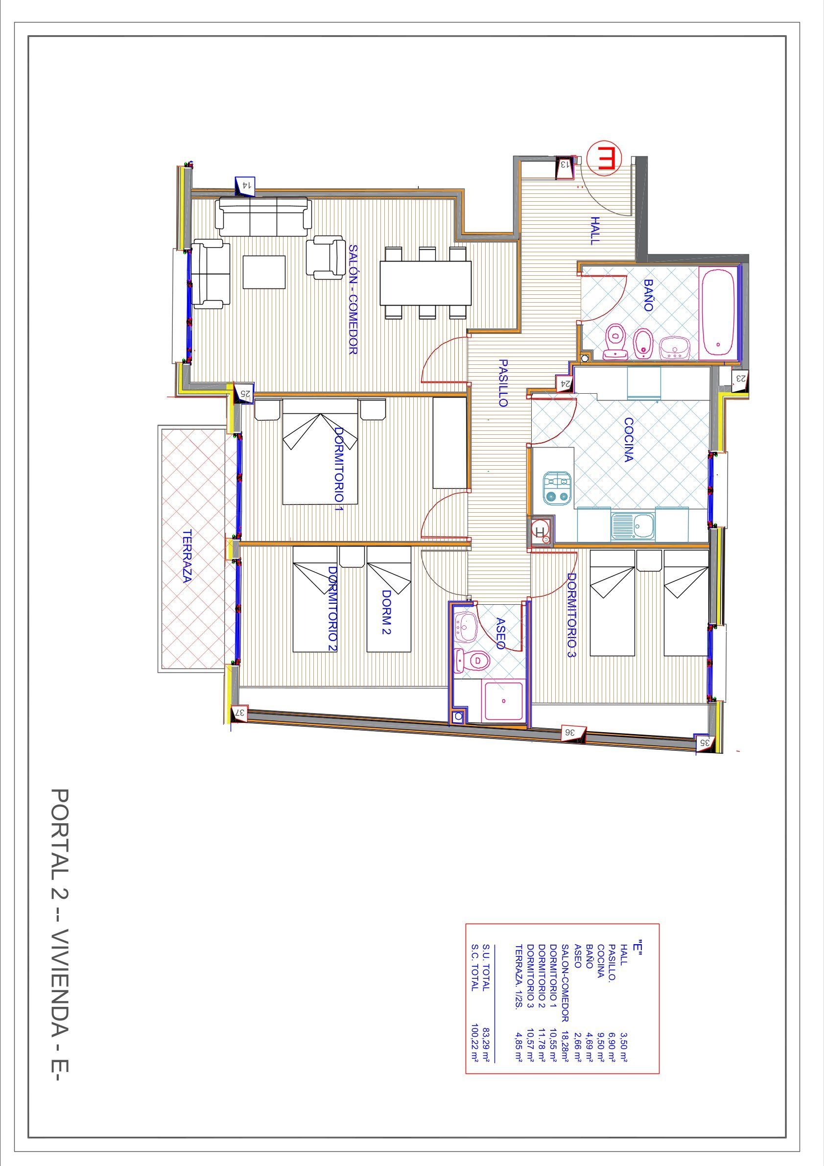 Un plano de una casa con balcón.