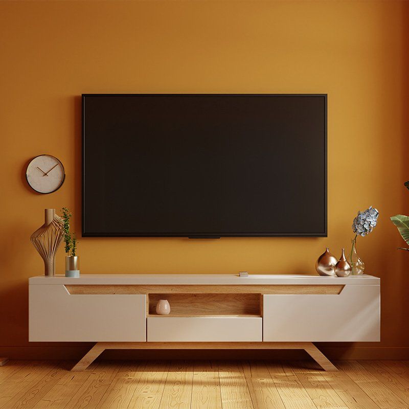 Salon design avec télé au mur