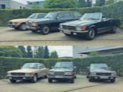 Auf einem Parkplatz stehen drei Autos nebeneinander.