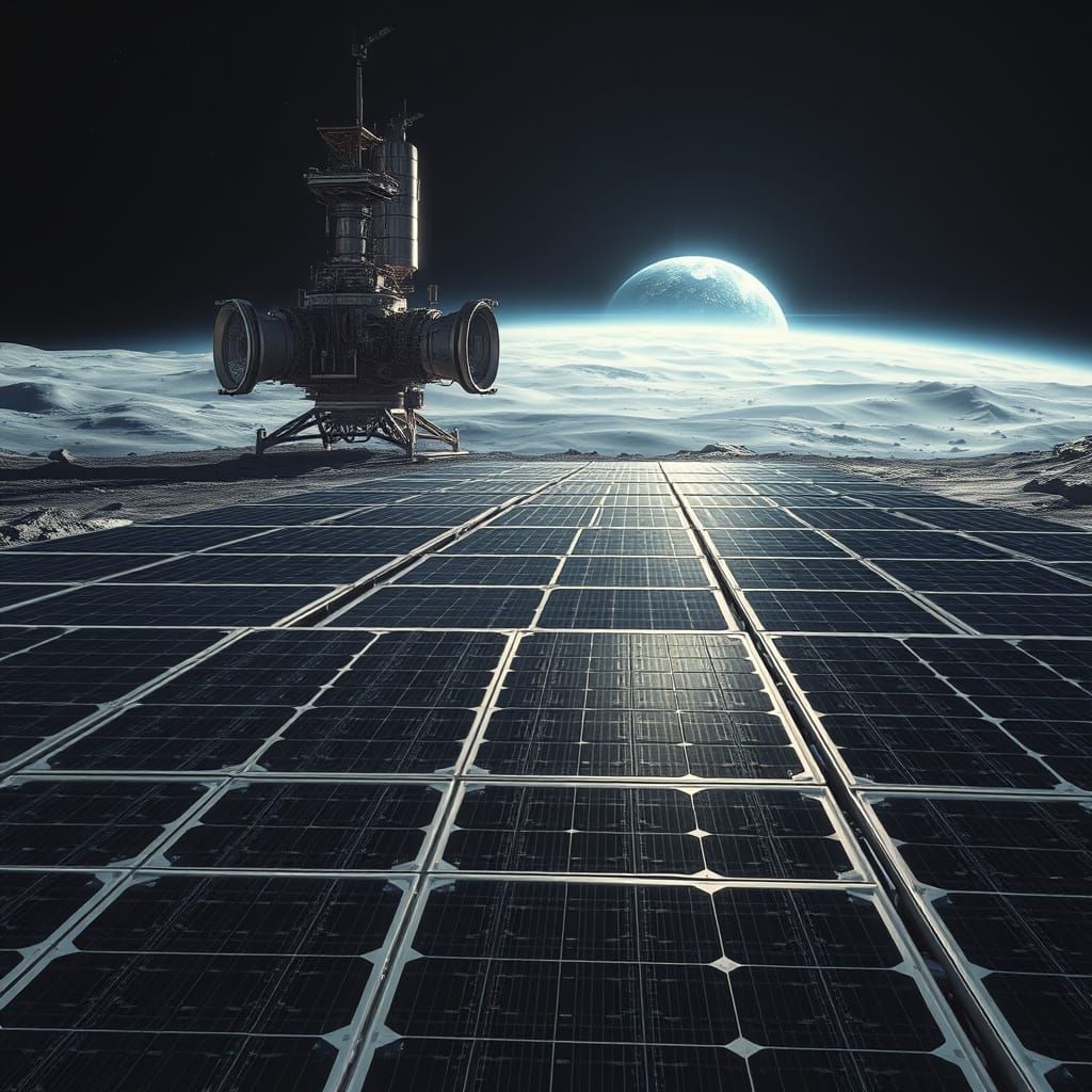KI Bild, Solaranlage auf Planet