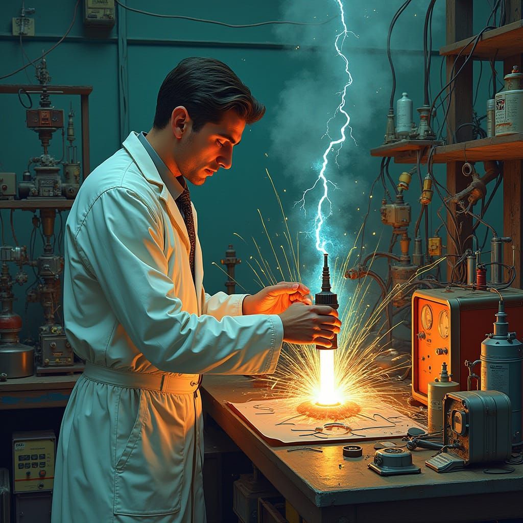 KI Bild, Forscher führt ein Experiment durch