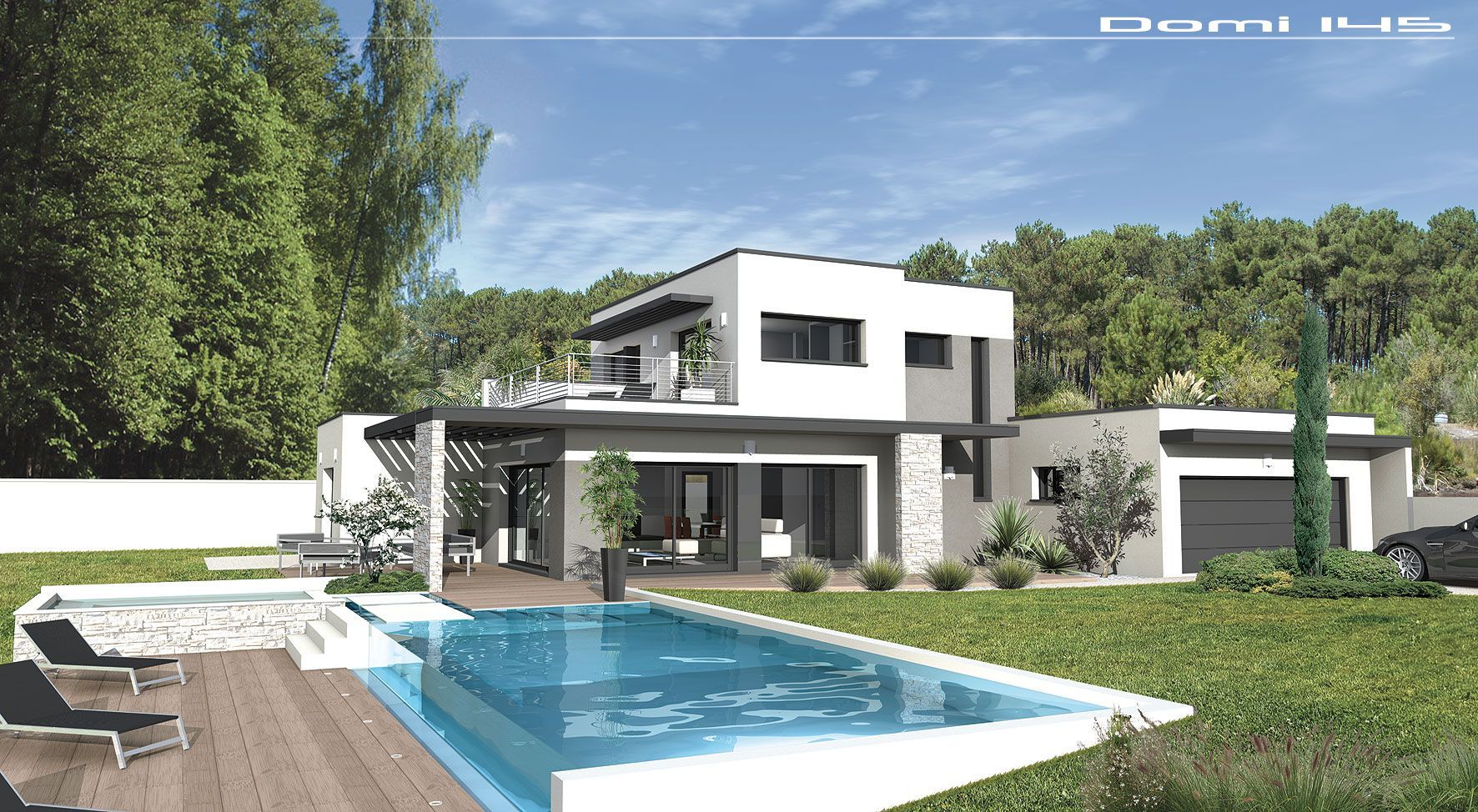 Villa Domi point de vue exterieur avec piscine