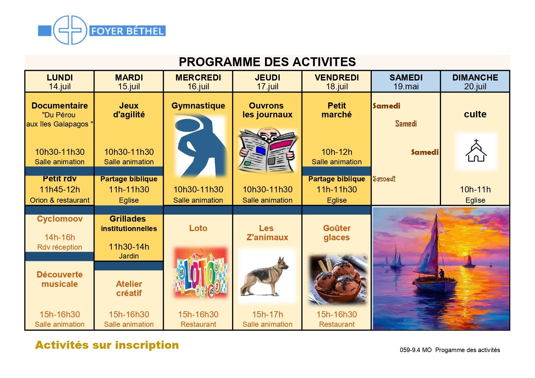 Programme - Foyer Béthel