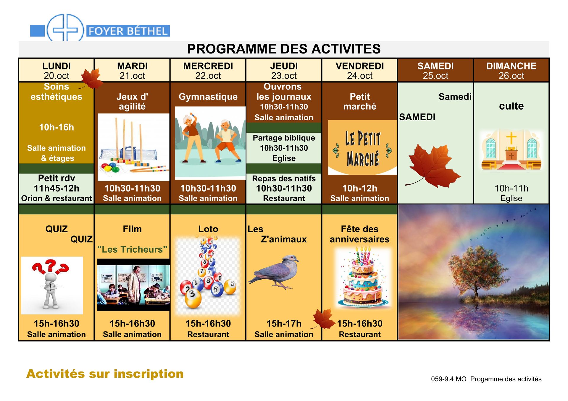 Programme - Foyer Béthel