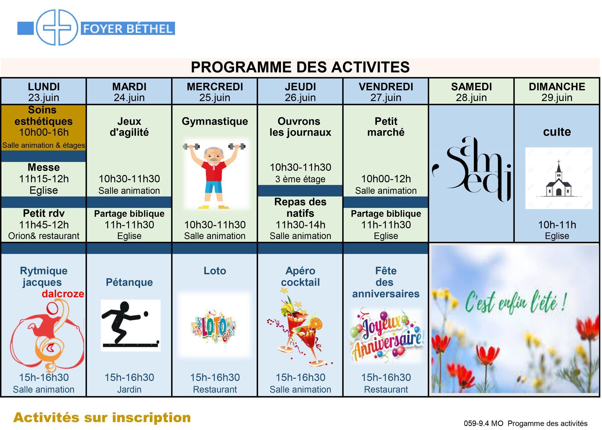 Programme - Foyer Béthel