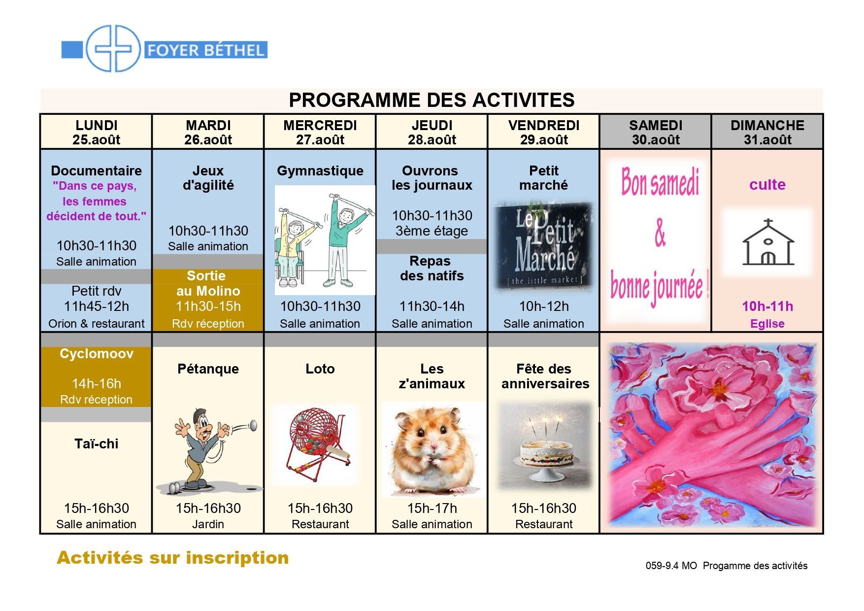 Programme - Foyer Béthel