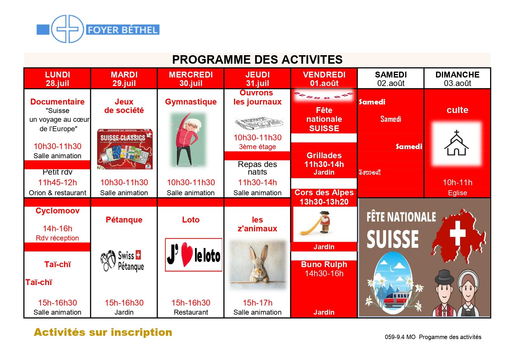 Programme - Foyer Béthel
