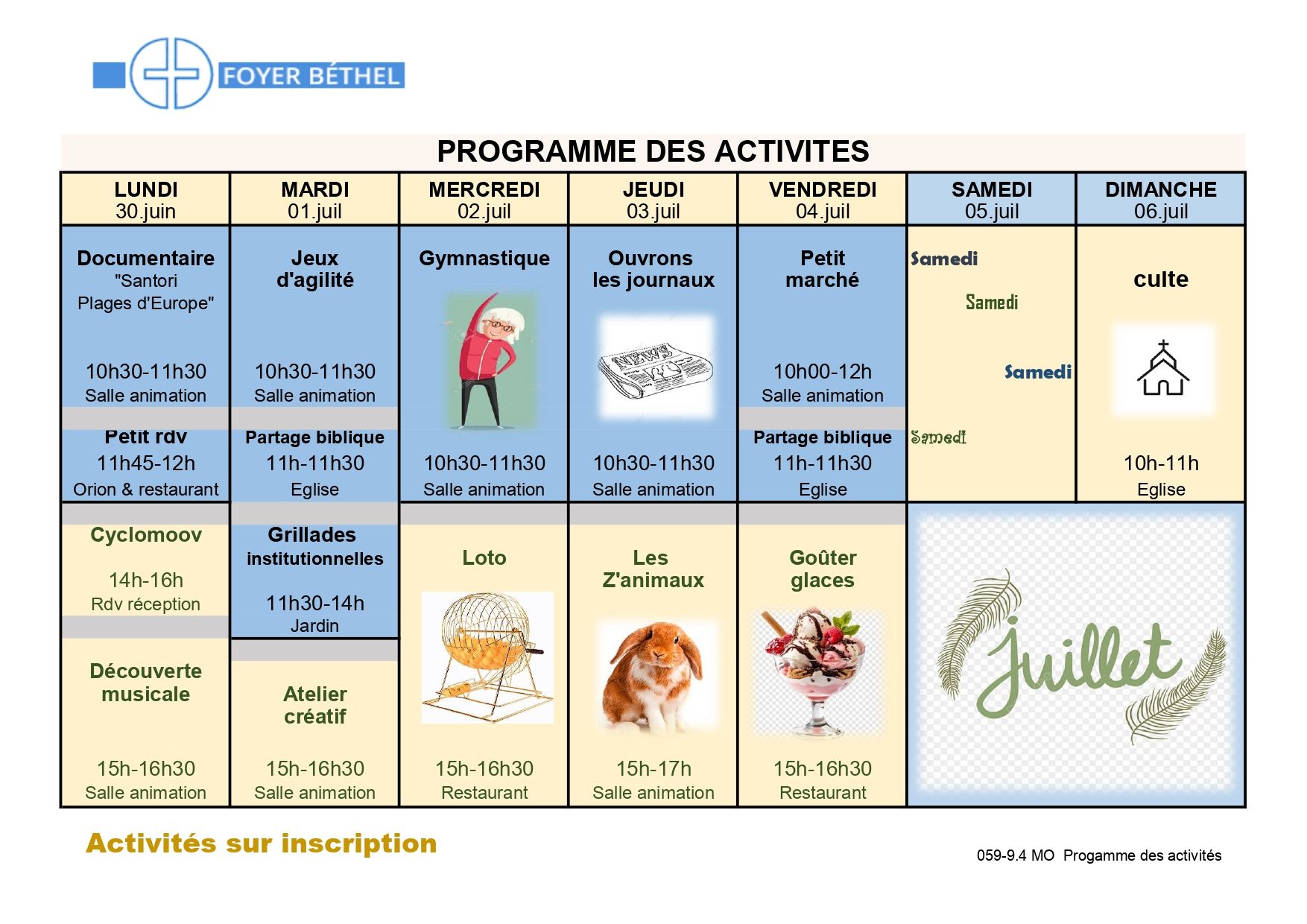 Programme - Foyer Béthel