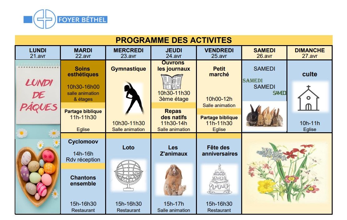 Programme - Foyer Béthel
