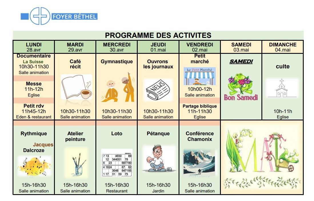 Programme - Foyer Béthel