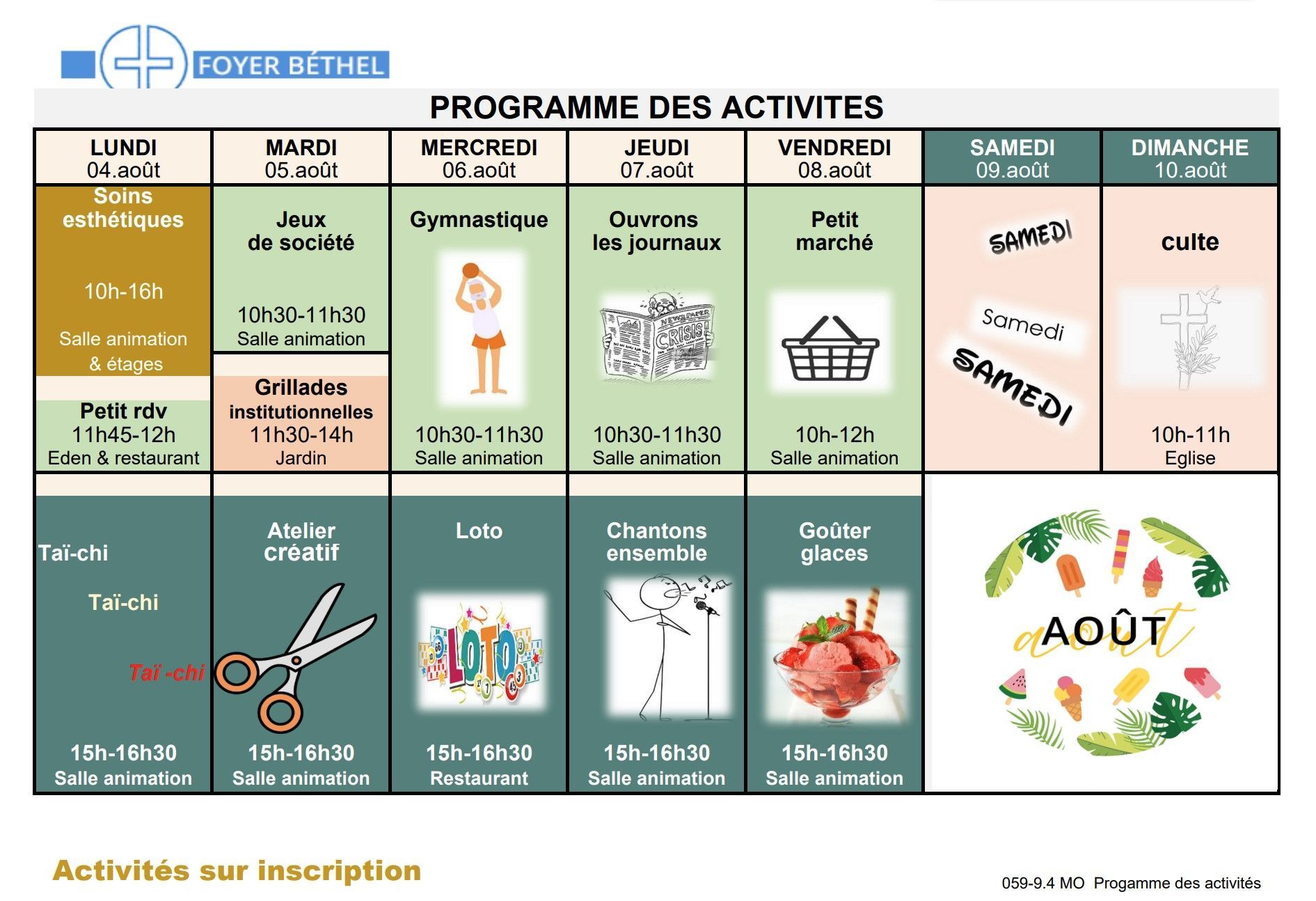 Programme - Foyer Béthel