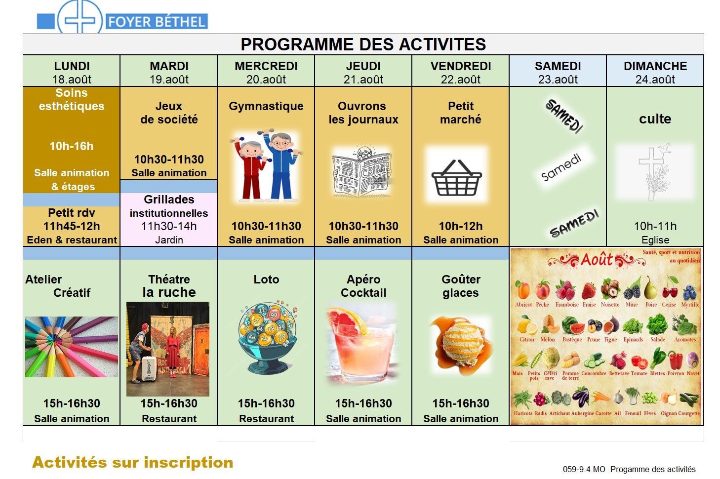 Programme - Foyer Béthel