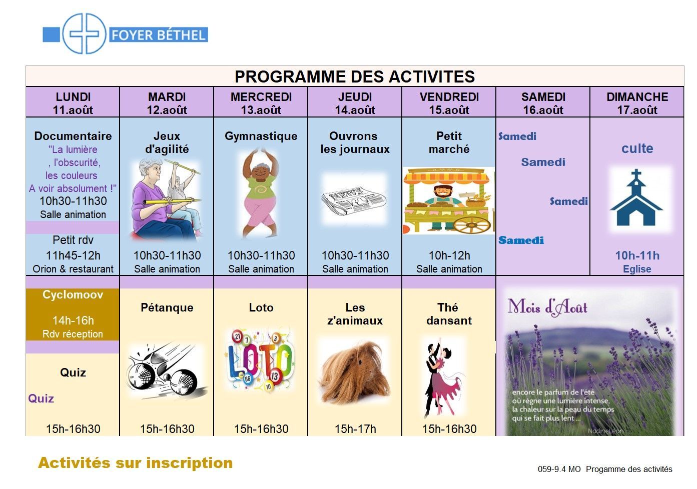 Programme - Foyer Béthel