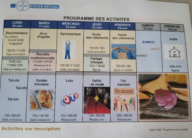 Programme - Foyer Béthel