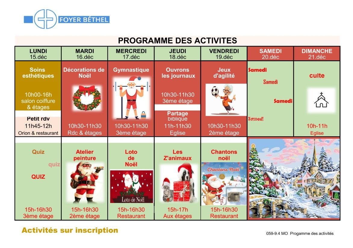 Programme - Foyer Béthel