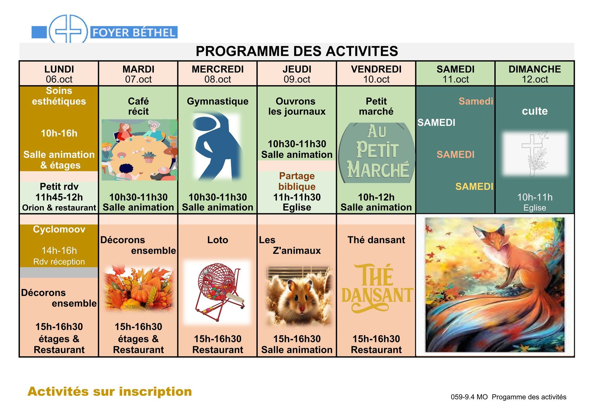 Programme - Foyer Béthel
