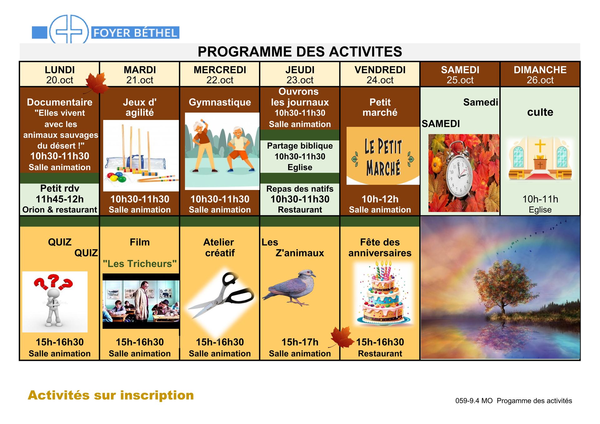 Programme - Foyer Béthel