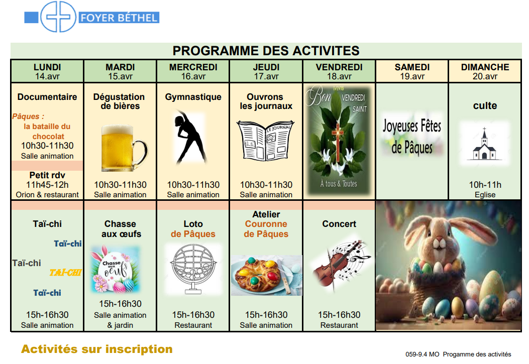 Programme - Foyer Béthel
