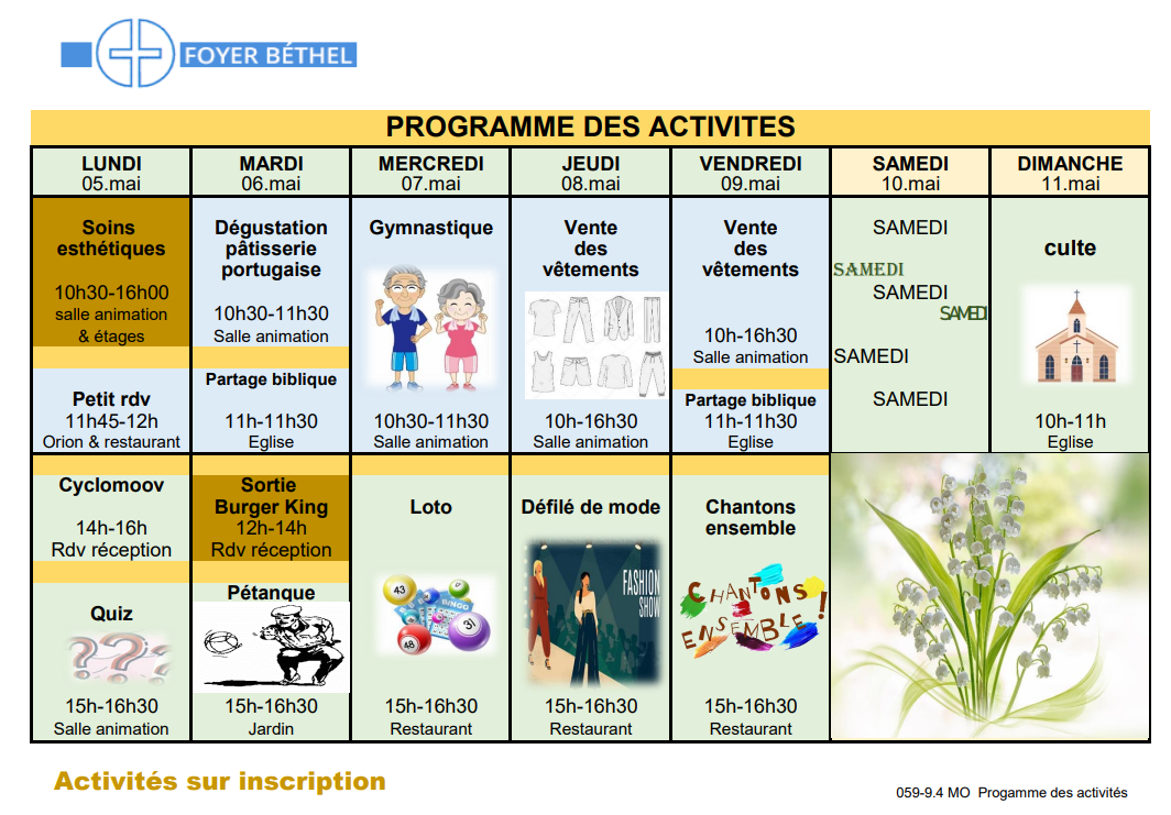 Programme - Foyer Béthel