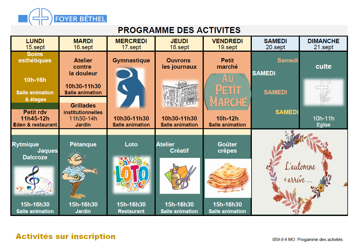 Programme - Foyer Béthel